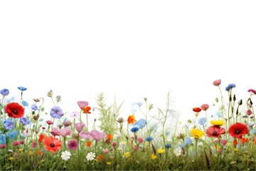 Wall Mural - Flower field backgrounds grassland.