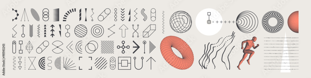 Icon set in thin line style. Collection of different graphic elements ...