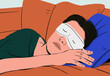 © Connect Images - Woman sleeping peacefully on a couch with a sleeping mask on.