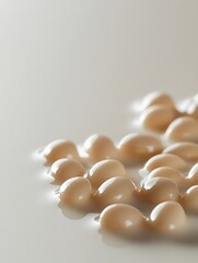 Wall Mural - Close-up of soy beans floating in milk.