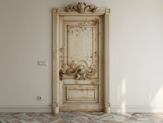 Wall Mural - Ornate Vintage Wood Door Interior Design