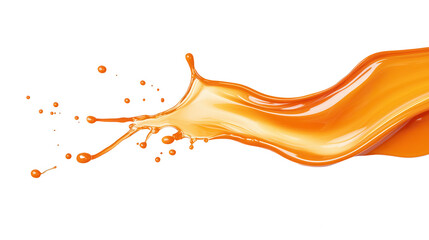 Aufkleber - Vibrant orange liquid splash isolated on black background, perfect for artistic and promotional designs.