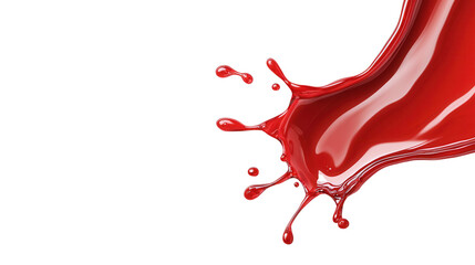 Aufkleber - Vibrant red paint splash on a black background, ideal for artistic projects and creative designs expressing energy and passion.