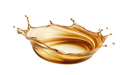 Aufkleber - A captivating splash of golden liquid in a clear bowl, showcasing the beauty of movement and color with a glossy finish.