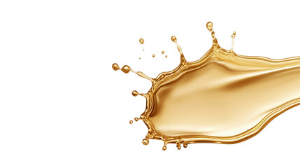 Aufkleber - A stunning splash of golden liquid captured in motion, showcasing the elegance and beauty of fluid dynamics against a black background.