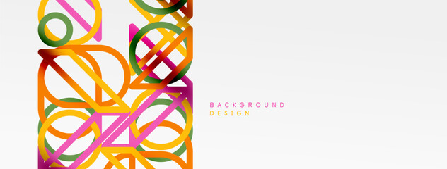 Poster - Abstract background - colorful circle lines technology or business digital template