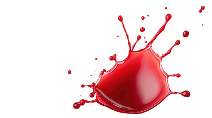 Aufkleber - A vibrant splash of red liquid, capturing the dynamic movement and energy of the color. Ideal for artistic and dramatic visuals.