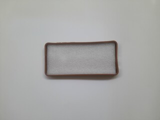 Top view of cellphone case on white background