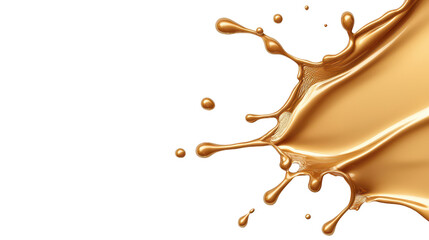 Aufkleber - Dynamic splash of golden liquid, highlighting fluid motion and vibrant color. Perfect for art, design, or culinary themes.
