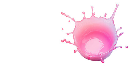 Aufkleber - Elegant splash of pink liquid captured in motion, showcasing vibrant color and dynamic shape, perfect for creative projects.