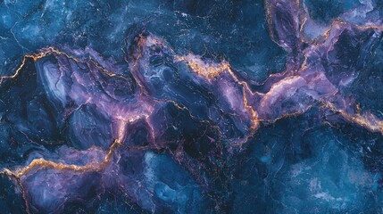 Canvas Print - Blue and Purple Marble Counter, Top Down View, Hyper Realistic, 12K,