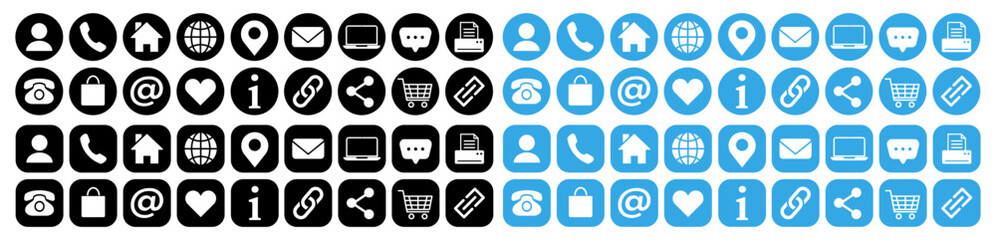  Set of Contact and Web icons.Vector 