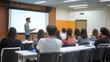 © pkproject - University Lecturer Giving Presentation in Classroom