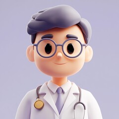 Wall Mural - 3D Pharmacist Icon: Expert in Medication Dispensing Illustration Logo