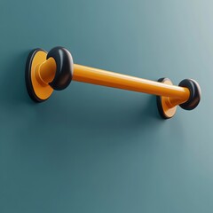 Wall Mural - 3D Pull Up Bar Icon: Equipment for Upper Body Strength Illustration Logo