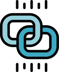 Sticker - Blockchain technology icon representing the secure and transparent transfer of data through interconnected blocks