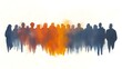 © pkproject - Diverse Crowd of Unidentifiable Silhouetted Figures in Abstract Composition