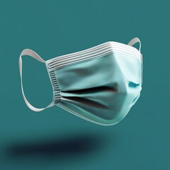 Wall Mural - 3D Surgical Mask Icon: Face Covering for Safety Illustration Logo