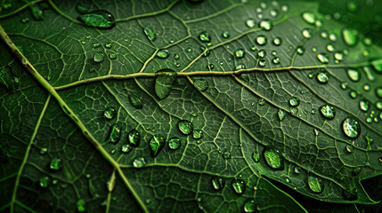 The Leaf with Water Droplets