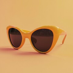 Wall Mural - 3D Vintage Sunglasses Icon: Retro Eyewear Illustration Logo