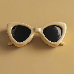 Wall Mural - 3D Vintage Sunglasses Icon: Retro Eyewear Illustration Logo