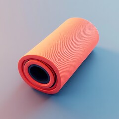 Wall Mural - 3D Yoga Mat Icon: Cushioned Yoga Practice Surface Illustration Logo