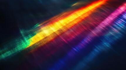 Wall Mural - Photograph of a rainbow against a dark backdrop Abstract web design elements suitable for banners and panels Unique surreal light dispersion effect for digital backgrounds