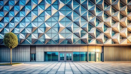 Poster - Architectural background with modern building facade and geometric shapes, Architecture, background, design