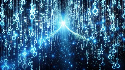 Aufkleber - Infinite random numbers cascading in a mesmerizing rendering background, perfect for technology and science concepts
