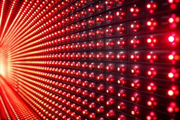 Poster - Futuristic tunnel of red lights creating dynamic pattern