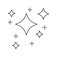 Wall Mural - shine and sparkle stars icon in outline. shine icon, clean star icon. bright, star, lightning, astro