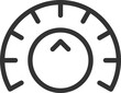 © SolaruS - Light dimmer icon line trendy design. Electricity lamp saving energy sign. Black and white flat style.