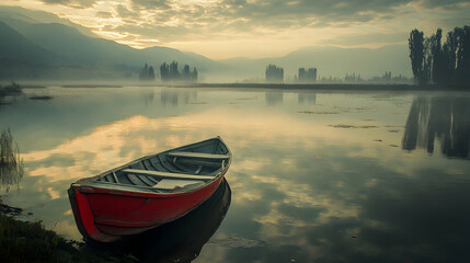 Wall Mural - boat on the lake