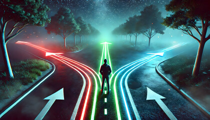 Decision Making at a Crossroads Under Starry Sky