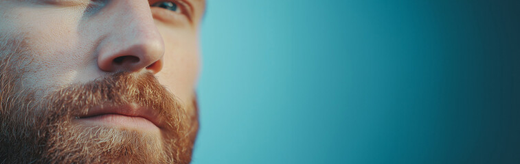 young man's beard close up Generative AI