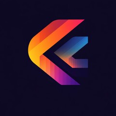 Abstract Colorful Gradient Letter E Logo Design