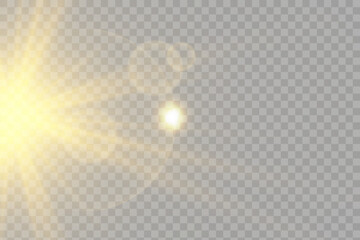 Wall Mural - Vector transparent sunlight special lens flash light effect