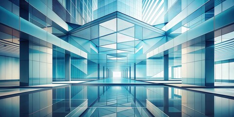 Aufkleber - Abstract architectural background with geometric shapes and lines , architecture, abstract, background, design, modern