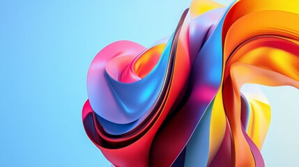 Abstract colorful 3d shape, cinema 4d, ambient occlusion, render