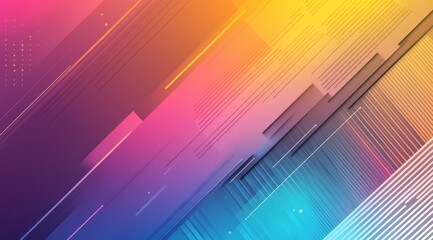 Wall Mural - Vibrant diagonal lines on a colorful gradient background