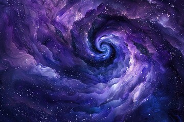 Wall Mural - Galaxy scene of vibrant planet inside outer space orbit with vividness of light from nebula or star. Universe scenery with various celestial object of cosmos perfect for astronomy background. AIG61.