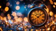 © Maxim - Vintage clock with year 2025 in festive setting.