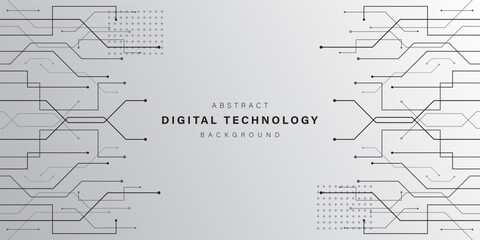 Wall Mural - Grey abstract technology background. business technology communication. Hi tech digital connection. high tech. science. modern technology business concept. futuristic background. vector illustration