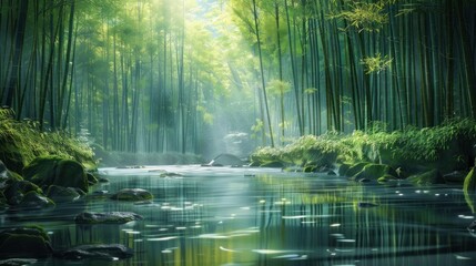 Wall Mural - Tranquil Bamboo Forest