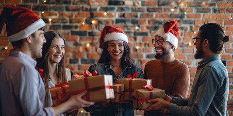 Participate in the joyful office holiday party tradition by engaging in a cheerful gift exchange with your coworkers. Strengthen your bonds and share in the festive spirit as a united team