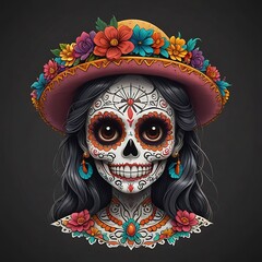 Wall Mural - esqueleto, día de muertos, para colorear, dibujo, calavera, tradición mexicana, arte, cultura, celebración, fiesta mexicana, ancestral, simbología, México, catrina, calaveritas, diseño, tradición, pap