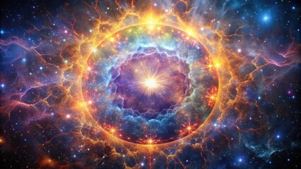 Wall Mural - cosmic background of supernova nebula and stars in a glowing mysterious universe, space, cosmic, bac