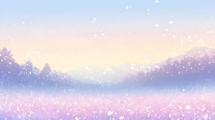 Sticker - Serene Meadow with Gentle Breeze and Distant Mountains