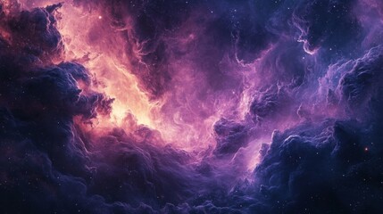Wall Mural - cosmic cloudscape with interstellar dust and stars