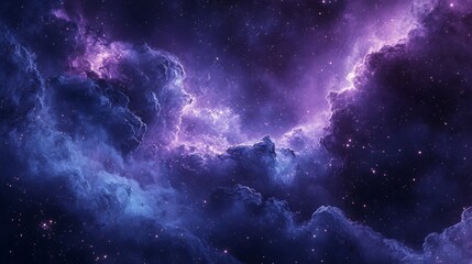 Wall Mural - a cosmic landscape of nebulae and stars